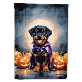 Rottweiler Puppy Halloween House Flag Large Porch Sleeve Pole Decorative Outside Yard Banner Artwork Wall Hanging, Polyester, House Size, Multicolor