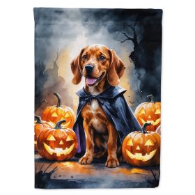 Vizsla Puppy Halloween House Flag Large Porch Sleeve Pole Decorative Outside Yard Banner Artwork Wall Hanging, Polyester, House Size, Multicolor