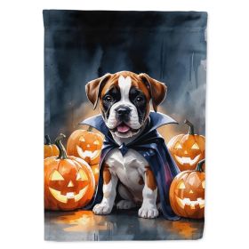 Boxer Puppy Halloween House Flag Large Porch Sleeve Pole Decorative Outside Yard Banner Artwork Wall Hanging, Polyester, House Size, Multicolor