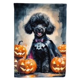 Black Poodle Puppy Halloween House Flag Large Porch Sleeve Pole Decorative Outside Yard Banner Artwork Wall Hanging, Polyester, House Size, Multicolor