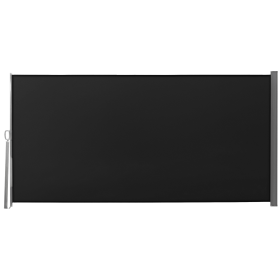 10' x 5' Retractable Awning for Patio, Privacy Screen , Sun Shade and Wind Fence, Black