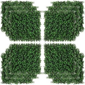 12PCS Artificial Boxwood Wall Panels 20" x 20" Float Grass Privacy Fence Screen Faux Hedge Greenery Backdrop for Home Garden Backyard Balcony