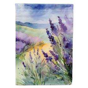 Lavender in Watercolor House Flag Large Porch Sleeve Pole Decorative Outside Yard Banner Artwork Wall Hanging, Polyester, House Size, Multicolor
