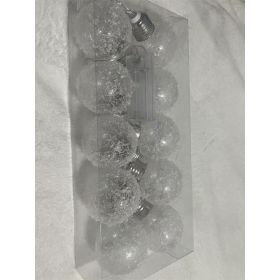 Snow 10 LED Globe String Lights, 6.5FT Battery Operated Fairy Lights, Warm White 3000K Christmas Decor Lights