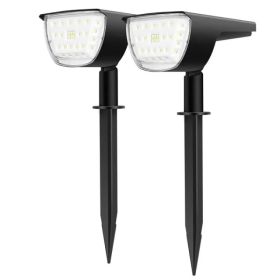 Solarek 32 LEDs Solar Landscape Spotlights IP65 Waterproof Solar Lights Auto On Off Solar Powered Security Wall Lights (Option: Black)